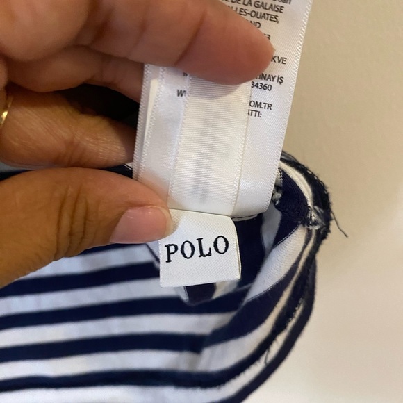 Polo Golf Ralph Lauren Nautical Blue and White Striped Short Sleeve Tee - Picture 5 of 10
